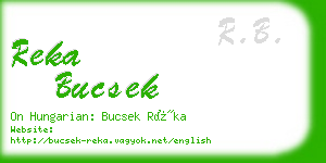 reka bucsek business card